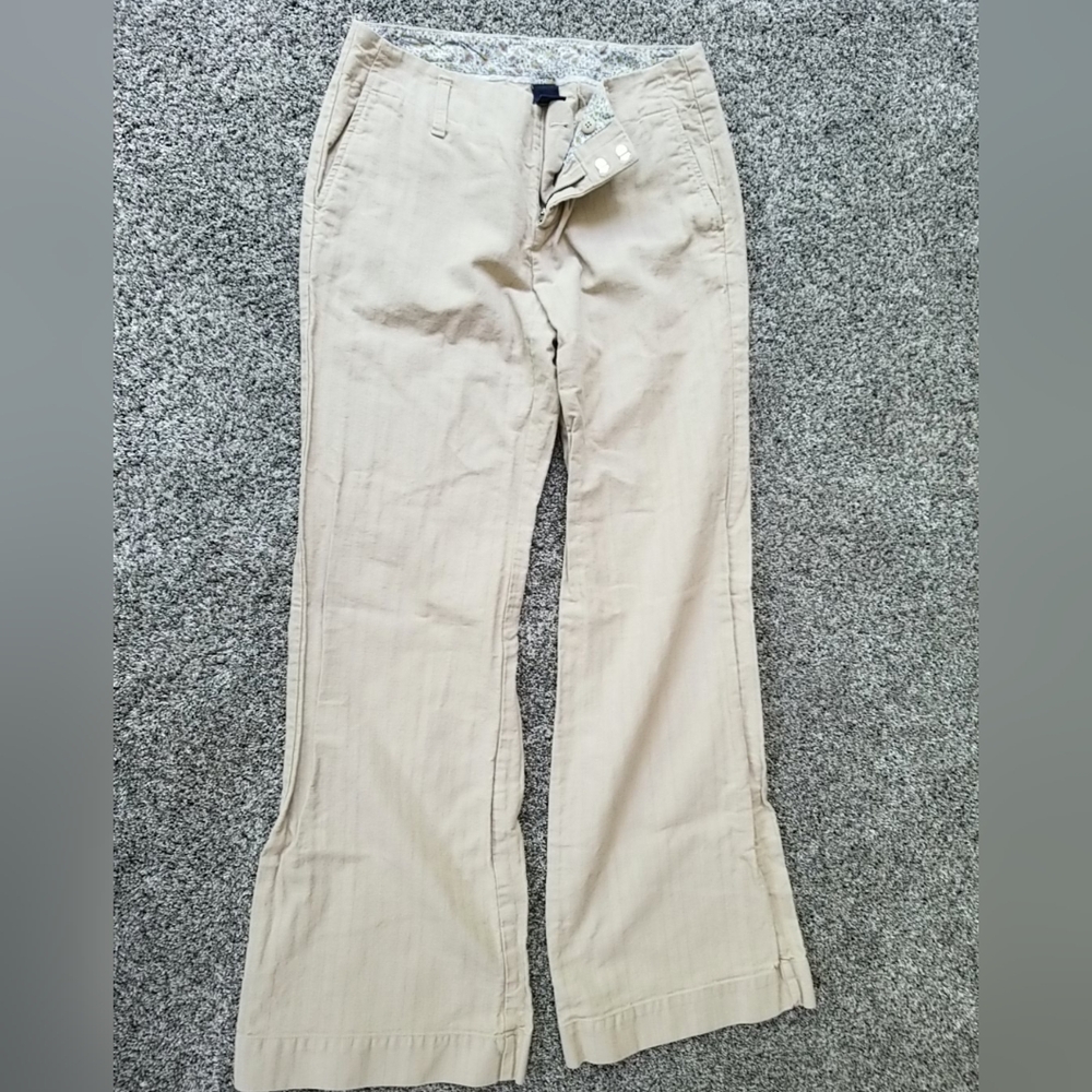 Gap size 6 womens khakis blue and green pin stripe